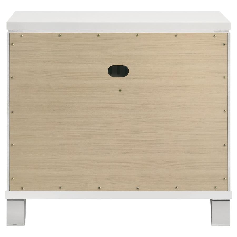Marmore 2-drawer Nightstand Bedside Table White view 7