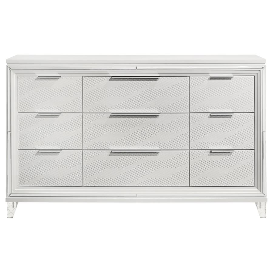 Marmore 9-drawer Dresser Cabinet White view 3