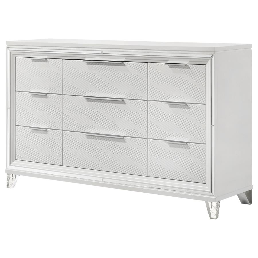Marmore 9-drawer Dresser Cabinet White view 4