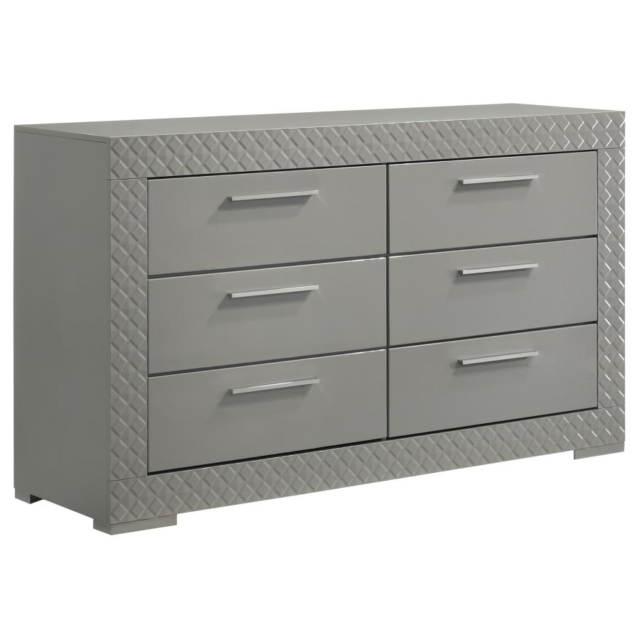 Ives 5-piece Eastern King Bedroom Set Grey High Gloss view 7