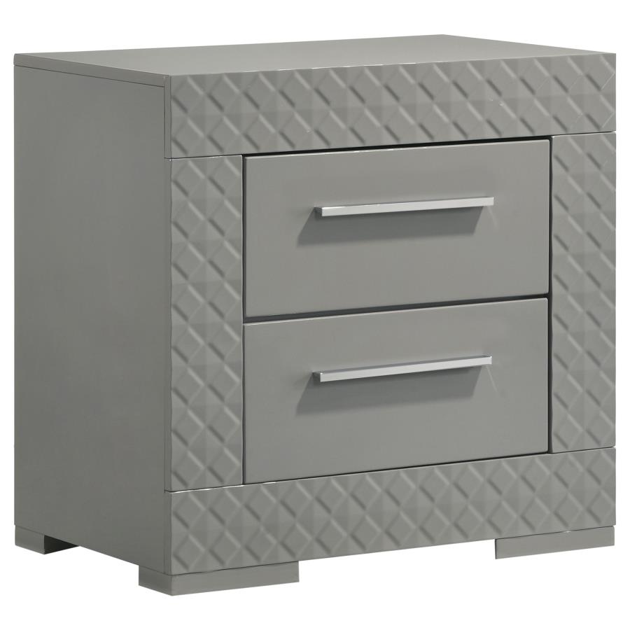 Ives 4-piece Queen Bedroom Set Grey High Gloss view 5