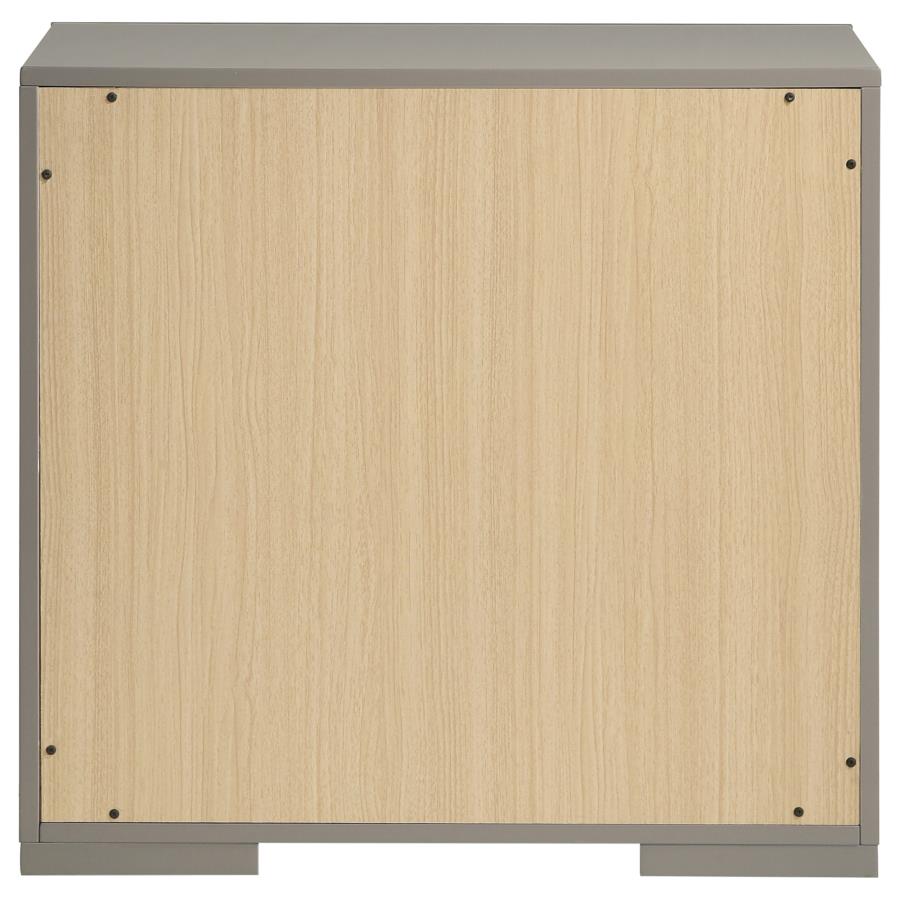 Ives 2-drawer Nightstand Bedside Table Grey High Gloss view 7