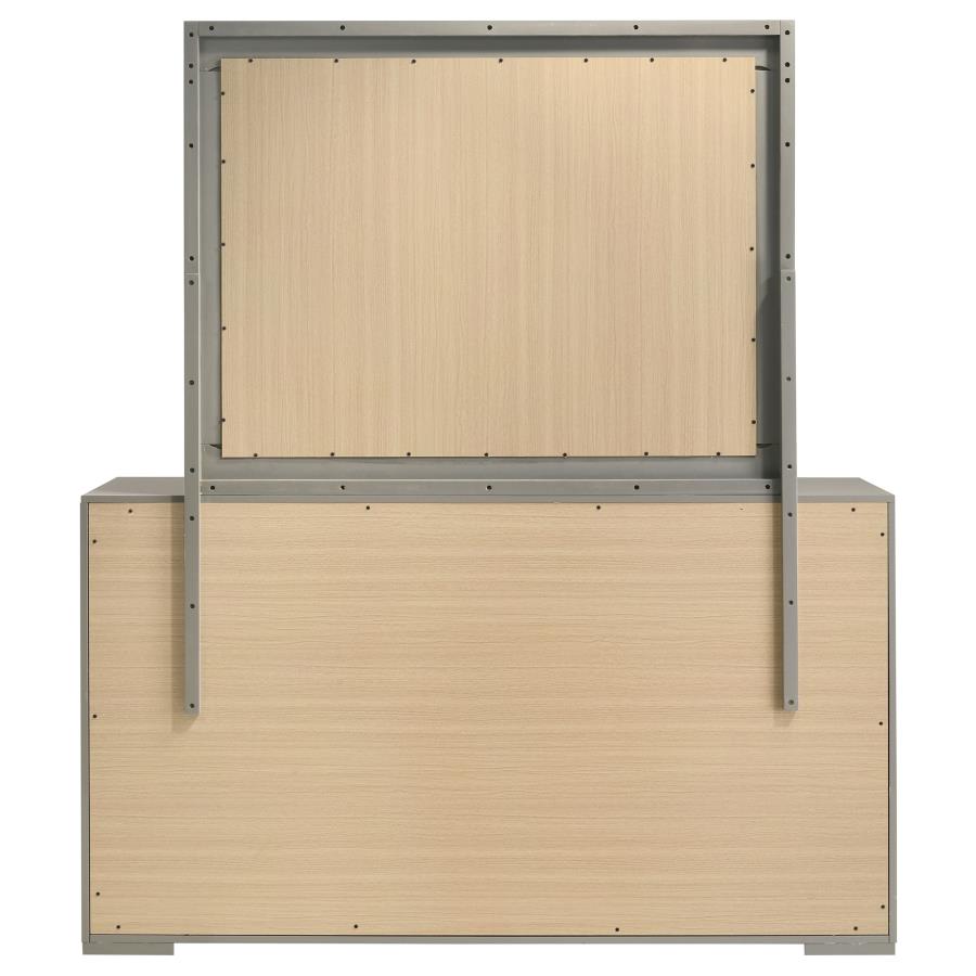 Ives 6-drawer Dresser and Mirror Grey High Gloss view 7