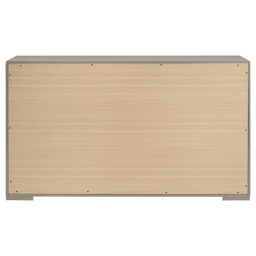 Ives 6-drawer Dresser Cabinet Grey High Gloss view 7