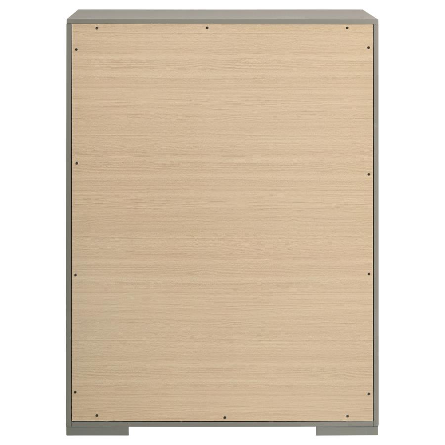 Ives 5-drawer Bedroom Chest of Drawers Grey High Gloss view 7