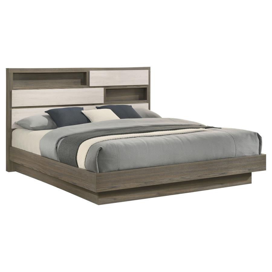 Fenwick Eastern King Bed Bookcase Headboard Grey Oak view 3
