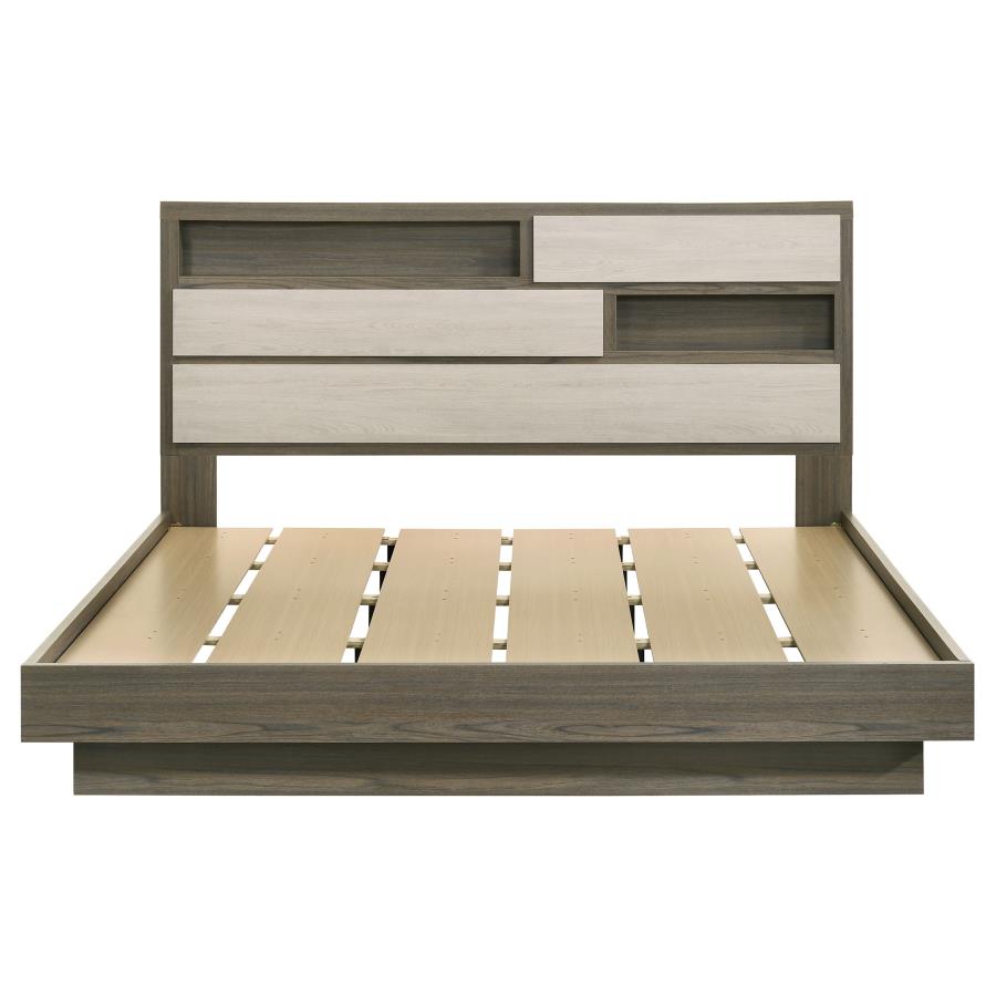 Fenwick Eastern King Bed Bookcase Headboard Grey Oak view 4