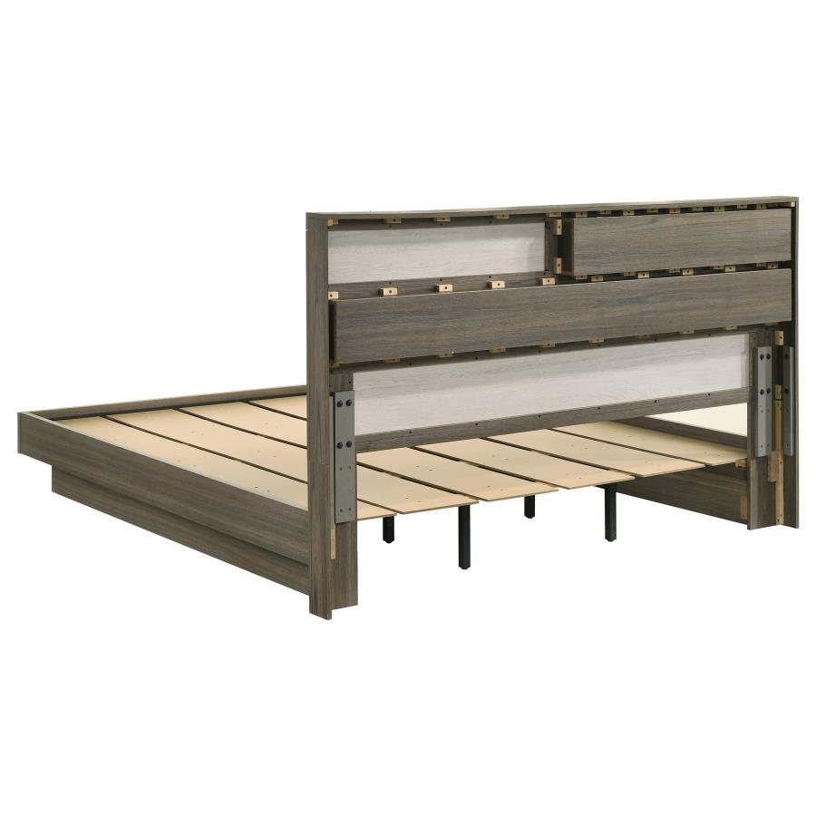 Fenwick Eastern King Bed Bookcase Headboard Grey Oak view 5