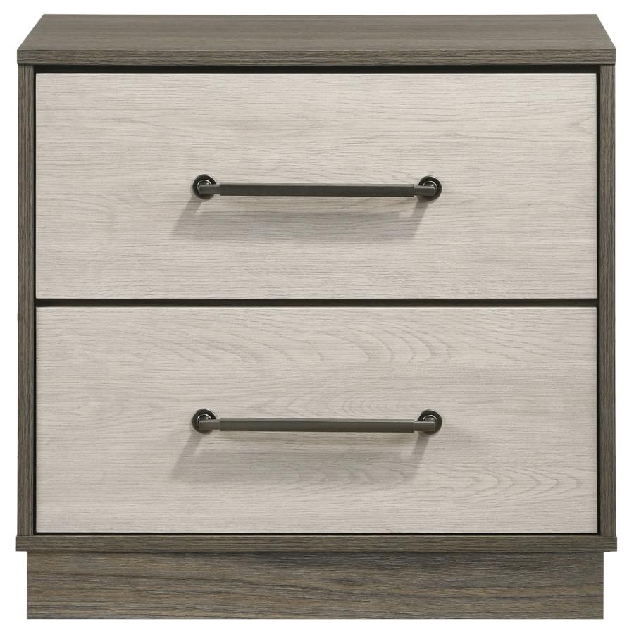 Fenwick 2-drawer Nightstand Bedside Table Grey Oak view 3