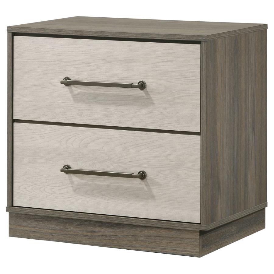 Fenwick 2-drawer Nightstand Bedside Table Grey Oak view 4