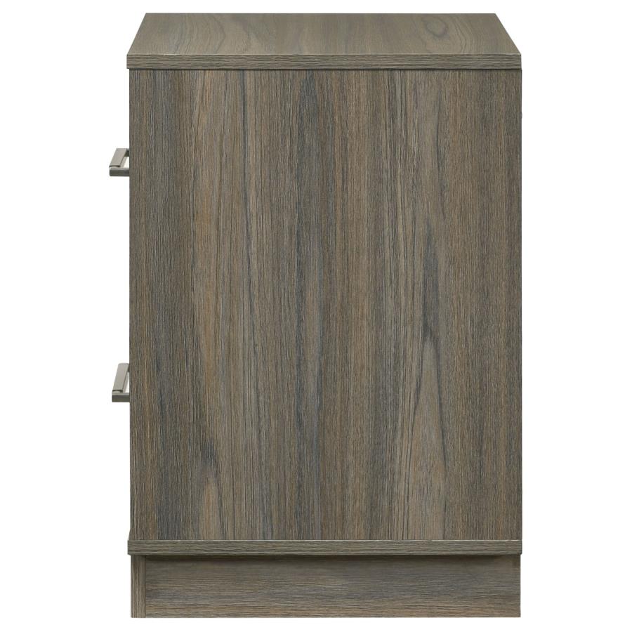 Fenwick 2-drawer Nightstand Bedside Table Grey Oak view 5