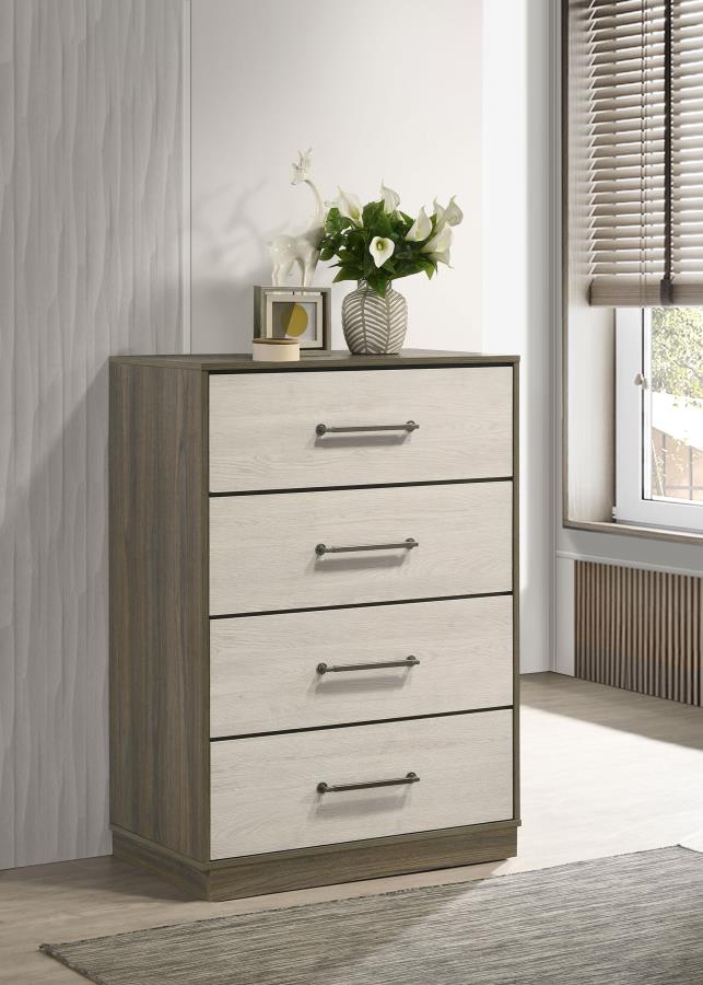 Fenwick 4-drawer Chest of Drawers Grey Oak view 2