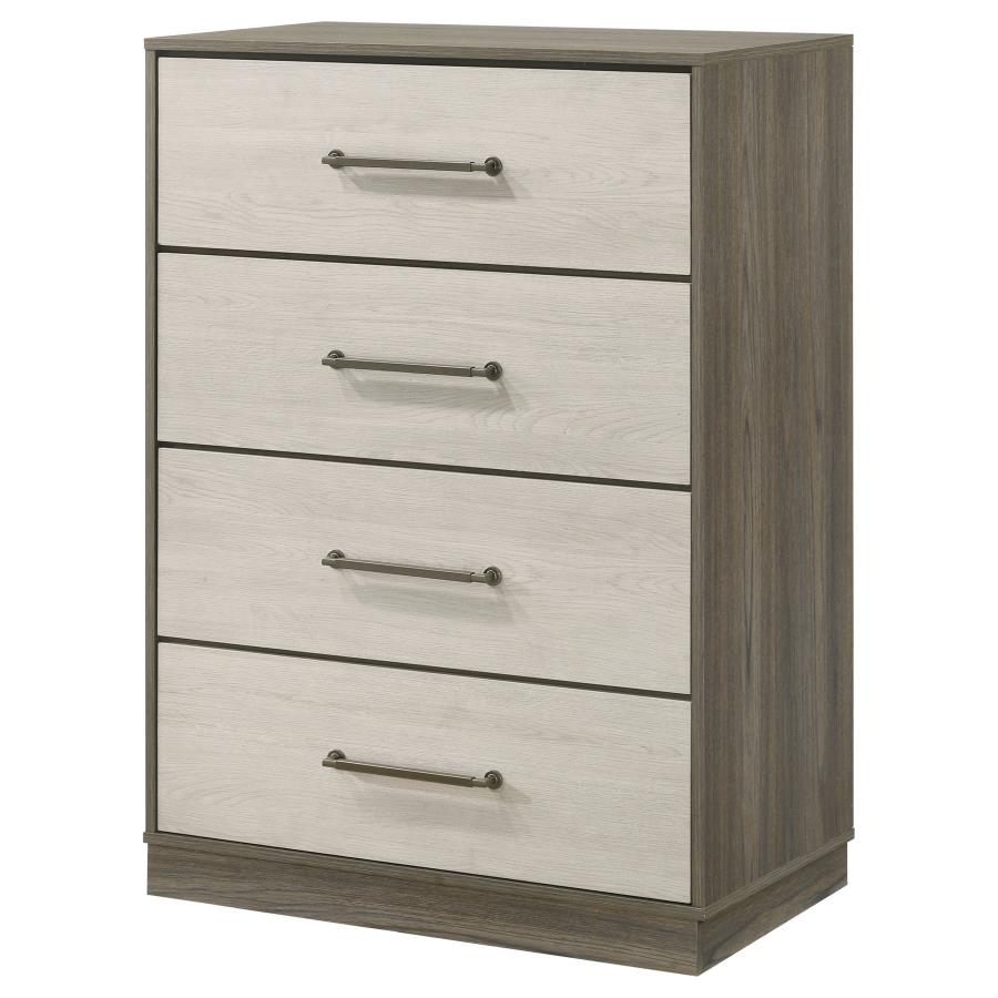 Fenwick 4-drawer Chest of Drawers Grey Oak view 4