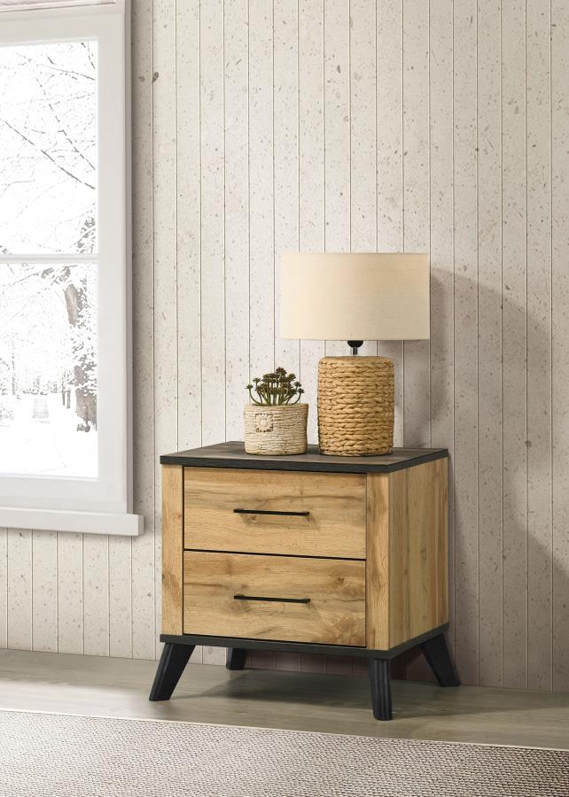 Kaywood 2-drawer Nightstand Bedside Table Natural Pine view 2
