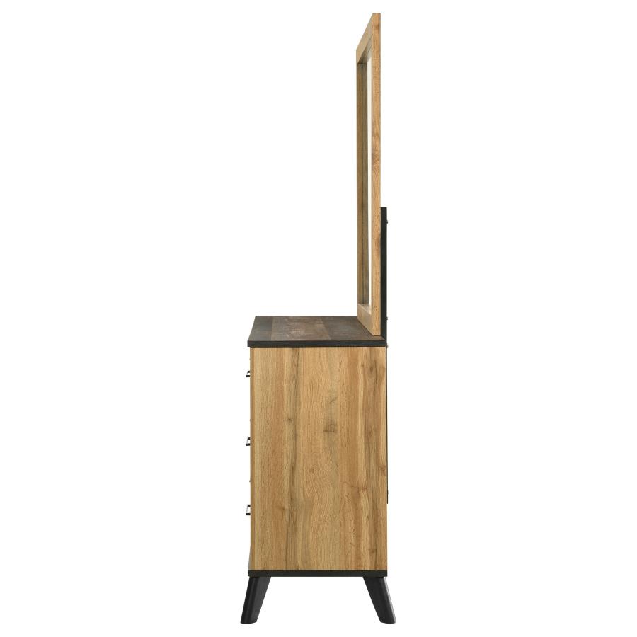 Kaywood 6-drawer Dresser and Mirror Natural Pine view 5