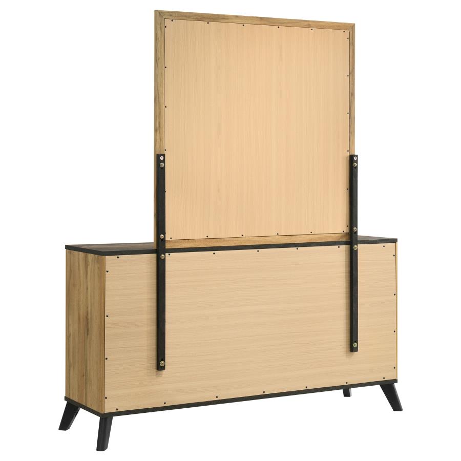 Kaywood 6-drawer Dresser and Mirror Natural Pine view 6
