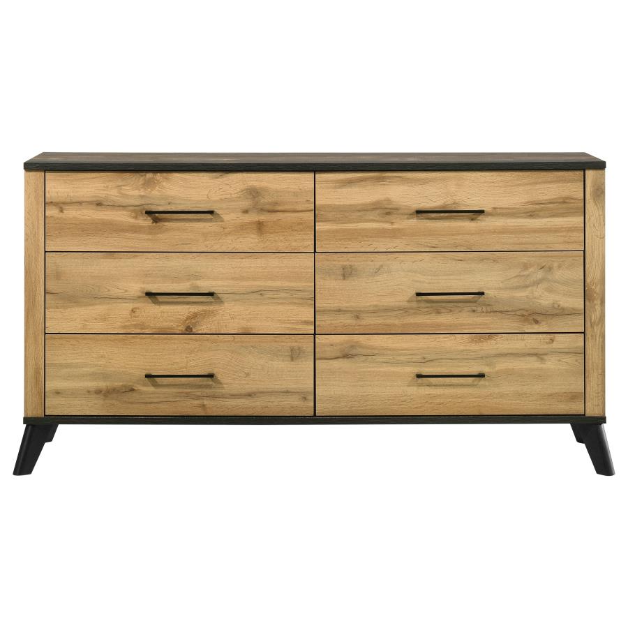 Kaywood 6-drawer Dresser Cabinet Natural Pine view 3