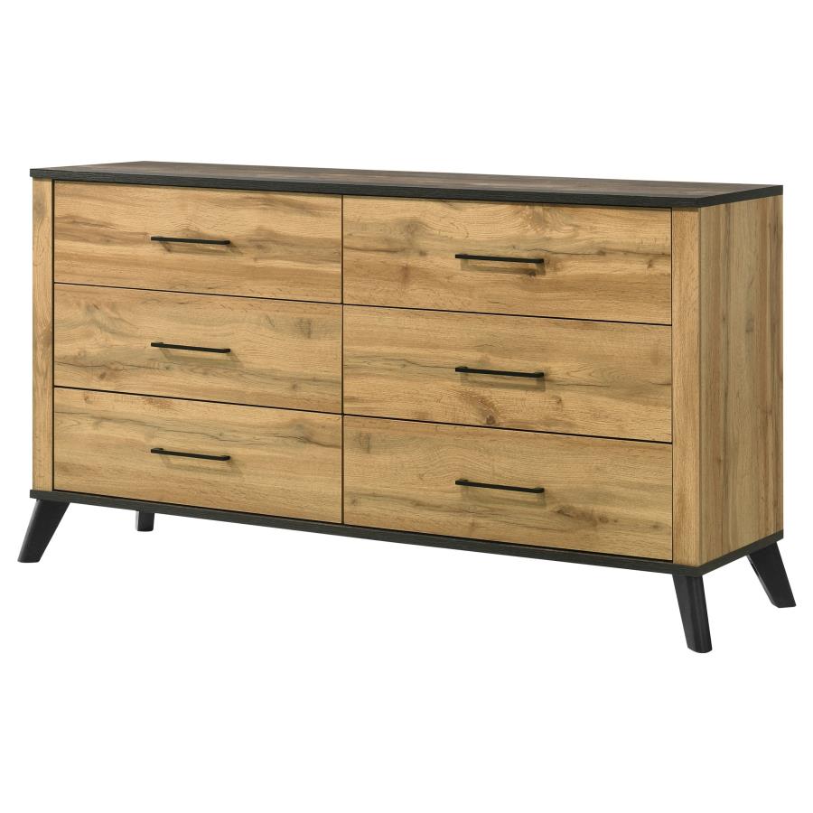 Kaywood 6-drawer Dresser Cabinet Natural Pine view 4