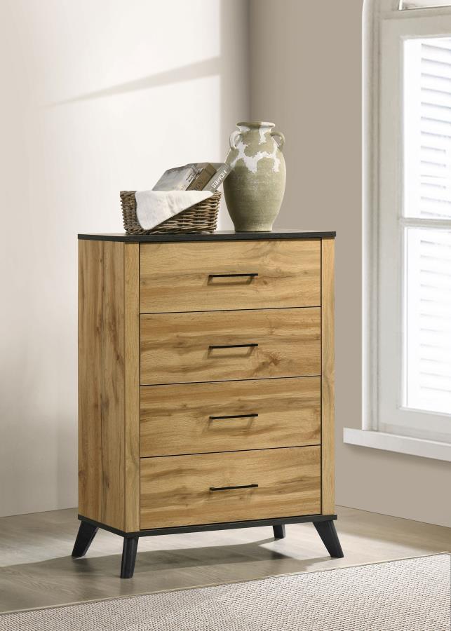 Kaywood 4-drawer Bedroom Chest of Drawers Natural Pine view 2