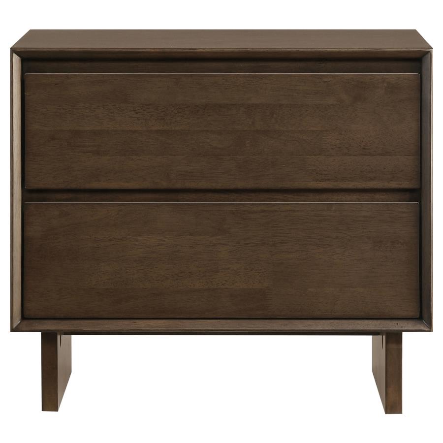 Glenwood 2-drawer Nightstand Bedside Table Warm Brown view 3