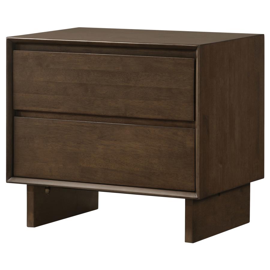 Glenwood 2-drawer Nightstand Bedside Table Warm Brown view 4