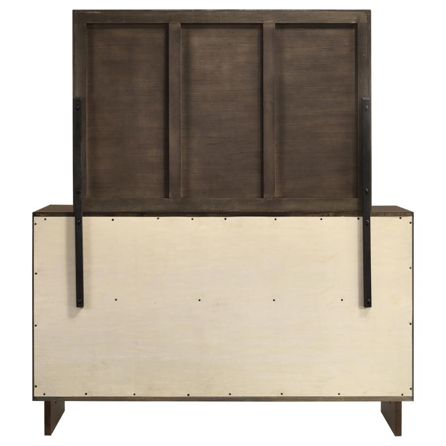 Glenwood 6-drawer Dresser and Mirror Warm Brown view 7
