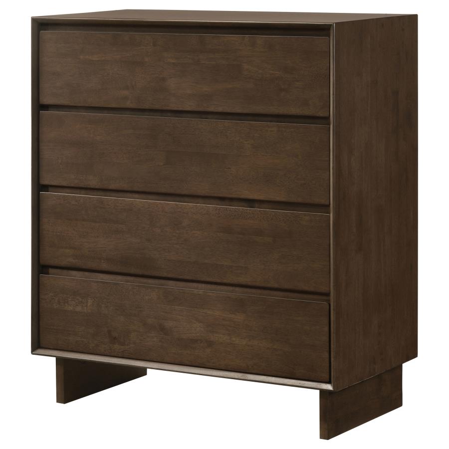 Glenwood 4-drawer Chest of Drawers Warm Brown view 4