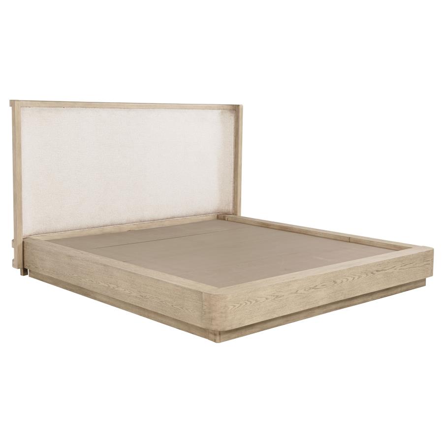 Kailani 52-inch Eastern King Wingback Bed Beige Oak