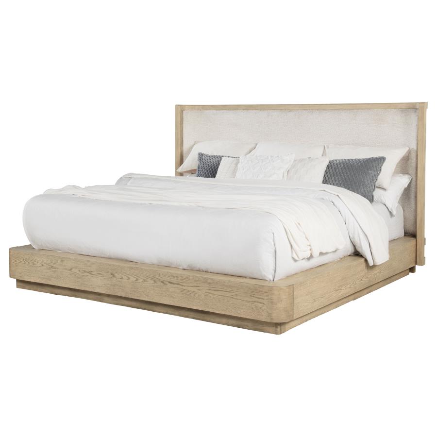 Kailani 52-inch Eastern King Wingback Bed Beige Oak view 3