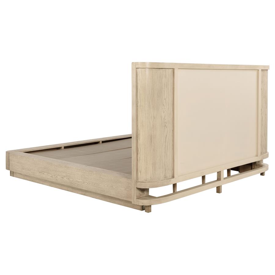 Kailani 52-inch Queen Wingback Bed Beige Oak view 4