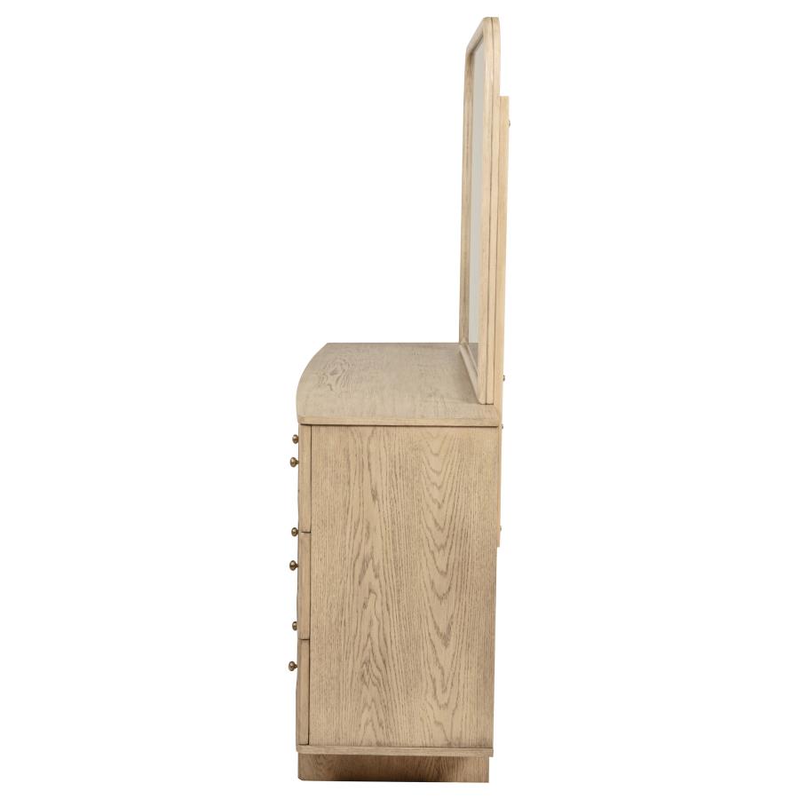 Kailani 9-drawer Dresser and Mirror Beige Oak view 5
