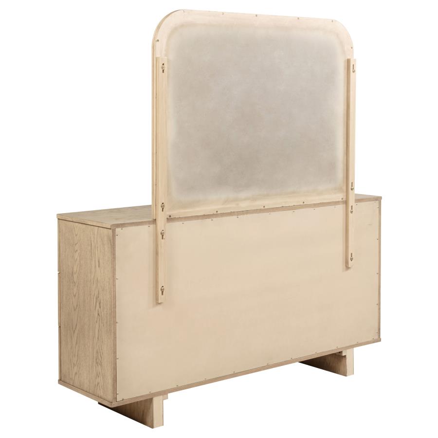 Kailani 9-drawer Dresser and Mirror Beige Oak view 6