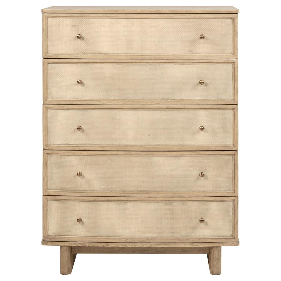 Kailani 5-drawer Bedroom Chest of Drawers Beige Oak view 3