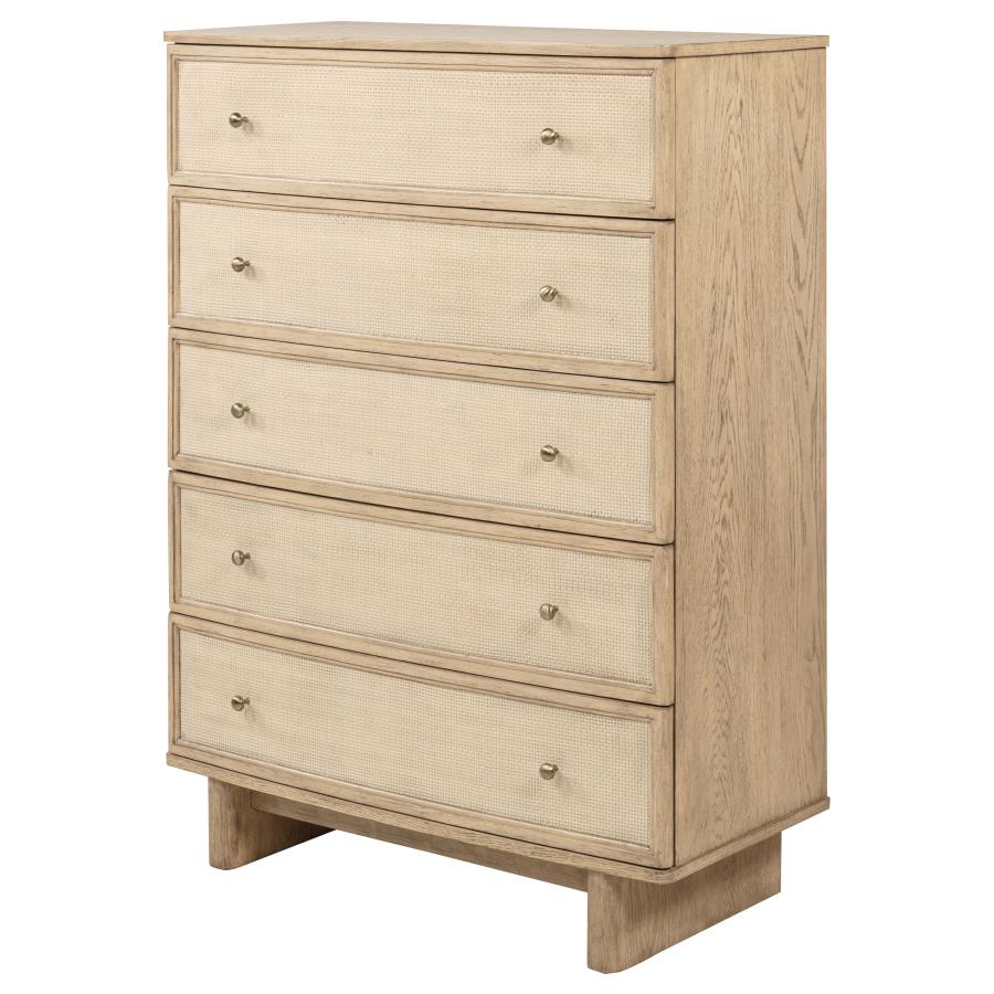 Kailani 5-drawer Bedroom Chest of Drawers Beige Oak view 4