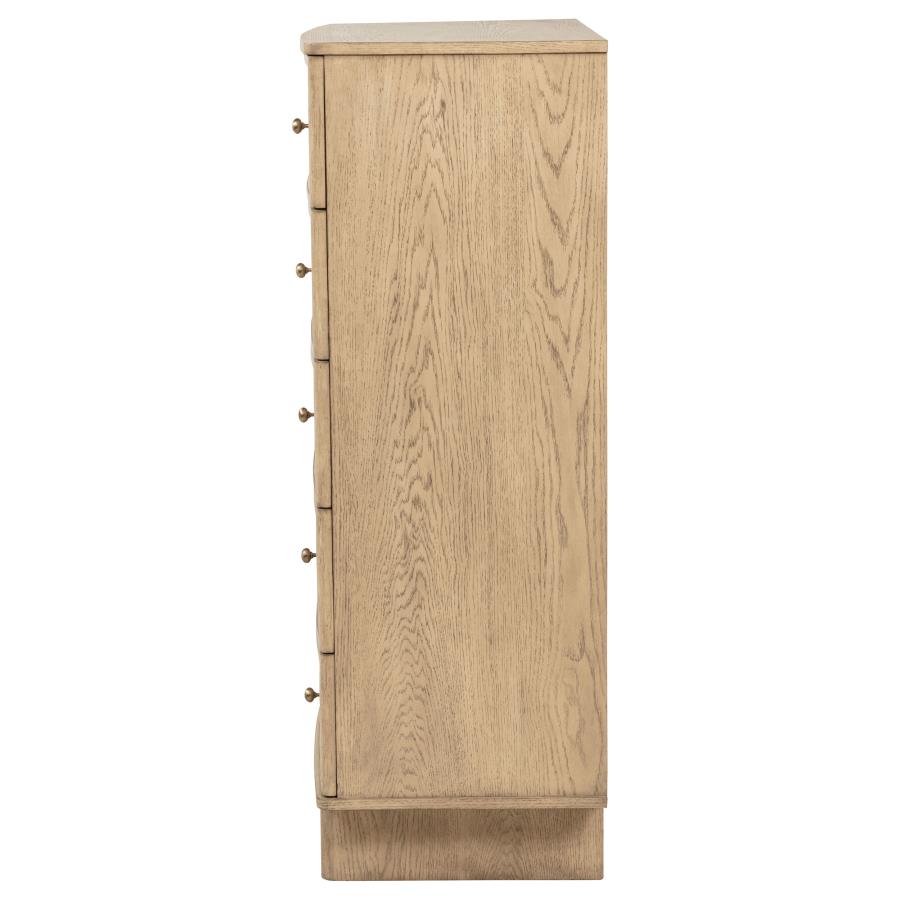 Kailani 5-drawer Bedroom Chest of Drawers Beige Oak view 5
