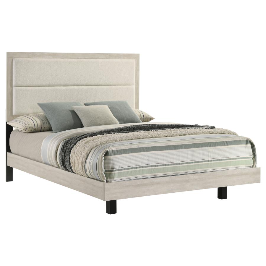 Trenton 54-inch Wood Queen Panel Bed Rustic Cream view 3
