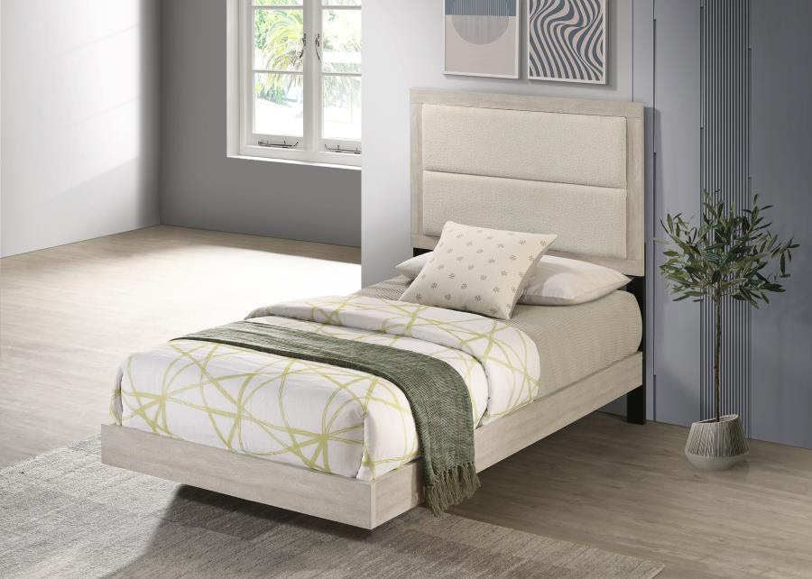 Trenton 54-inch Wood Twin Panel Bed Rustic Cream view 2