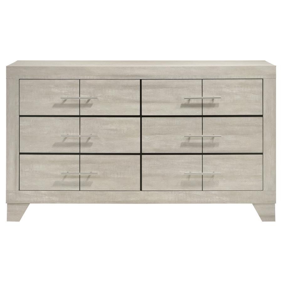 Trenton 6-drawer Bedroom Dresser Rustic Cream view 3