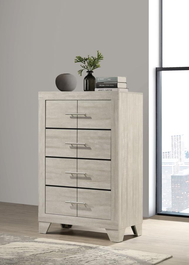 Trenton 4-drawer Bedroom Chest of Drawers Rustic Cream view 2