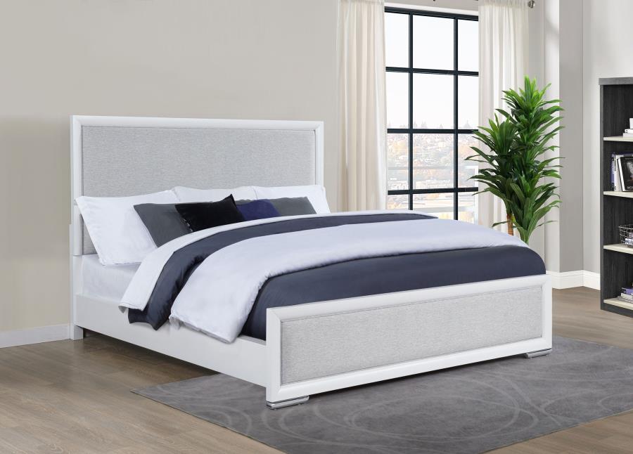 Gracemont 57-inch Eastern King Panel Bed Grey and White view 2