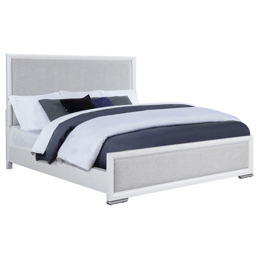 Gracemont 57-inch Eastern King Panel Bed Grey and White view 3