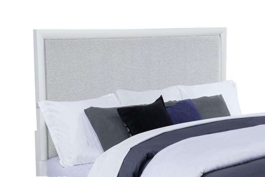 Gracemont 57-inch Eastern King Panel Bed Grey and White view 7