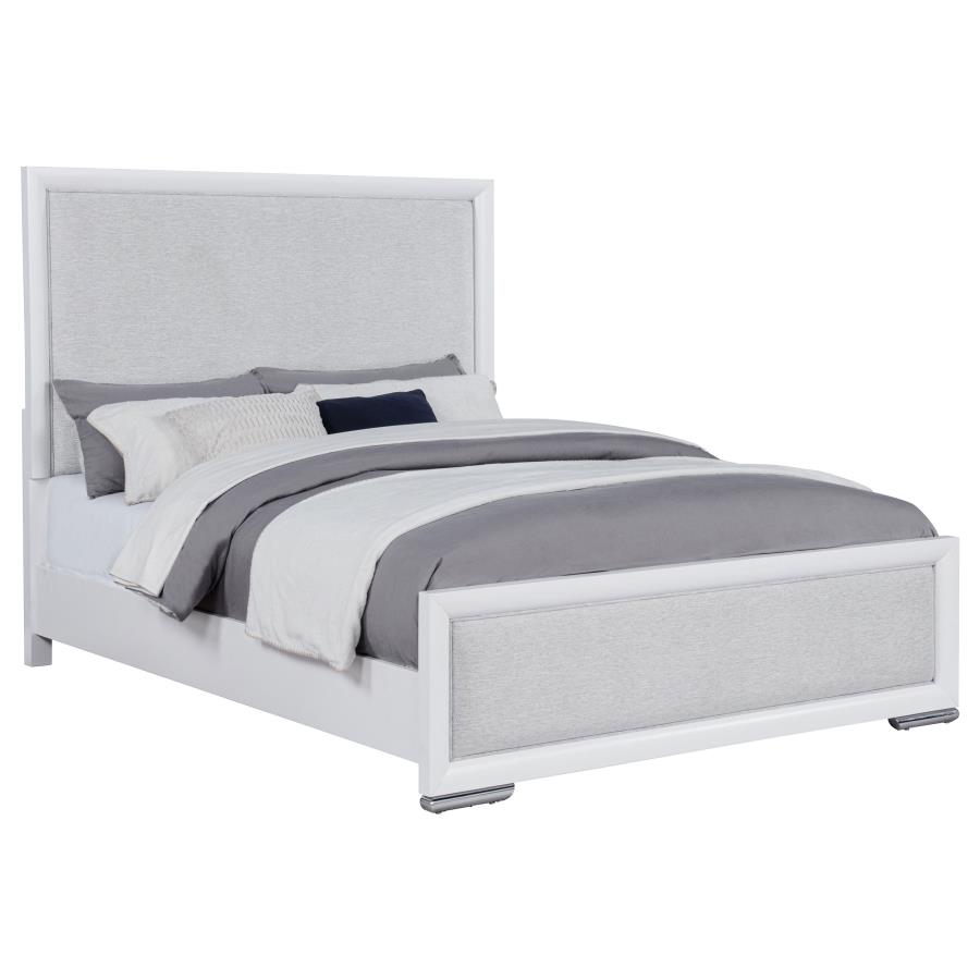 Gracemont 57-inch Queen Panel Bed Grey and White view 3