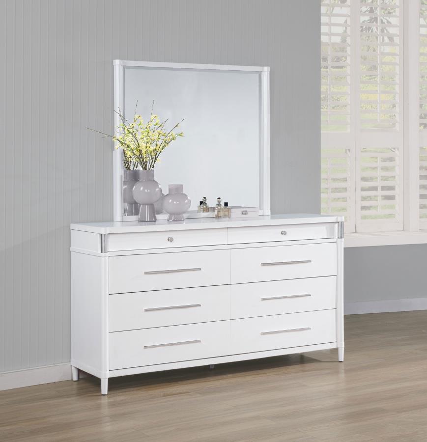 Gracemont 8-drawer Bedroom Dresser with Mirror White view 2