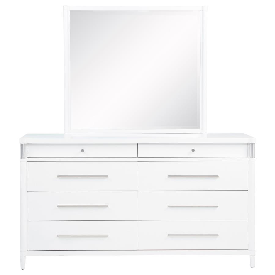 Gracemont 8-drawer Bedroom Dresser with Mirror White view 3