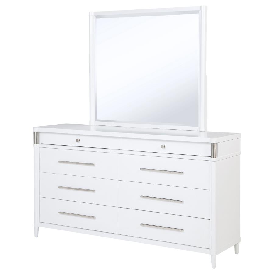 Gracemont 8-drawer Bedroom Dresser with Mirror White view 4