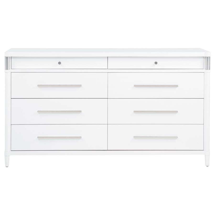 Gracemont 8-drawer Bedroom Dresser Cabinet White view 3