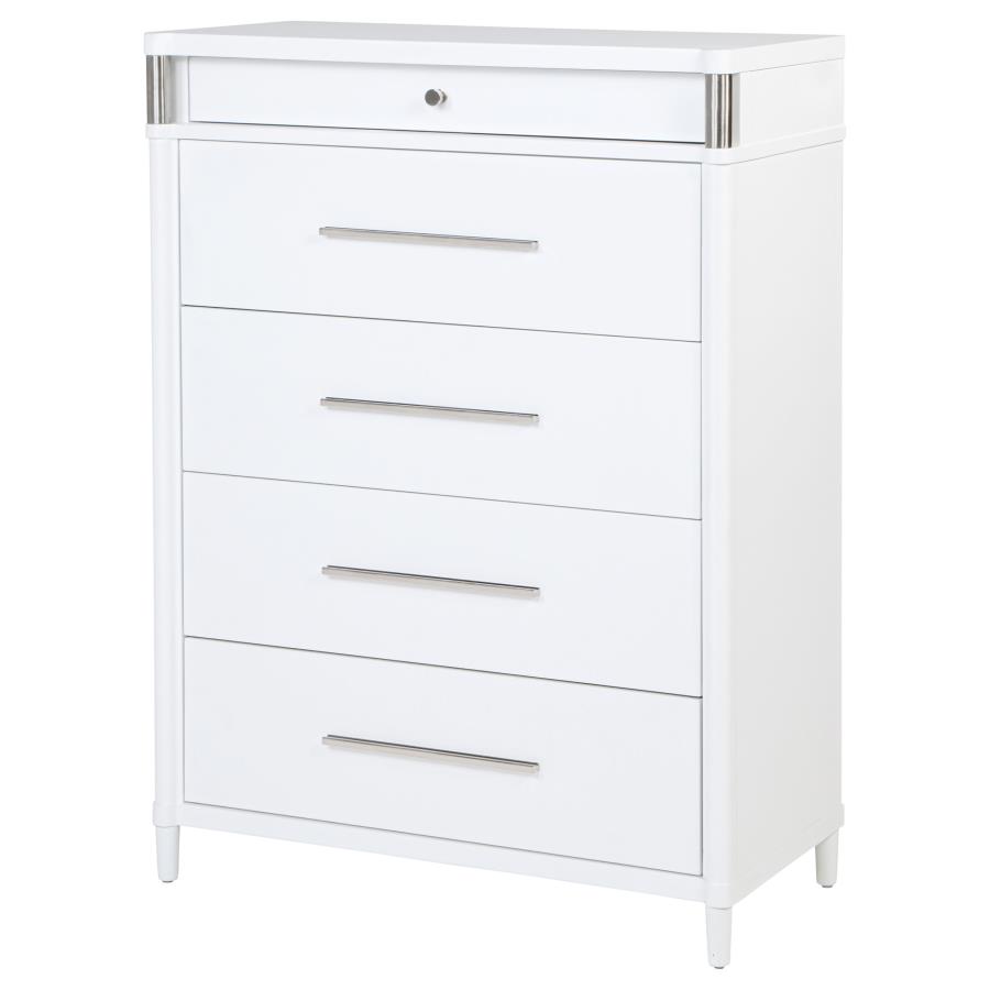 Gracemont 5-drawer Bedroom Chest of Drawers White view 4