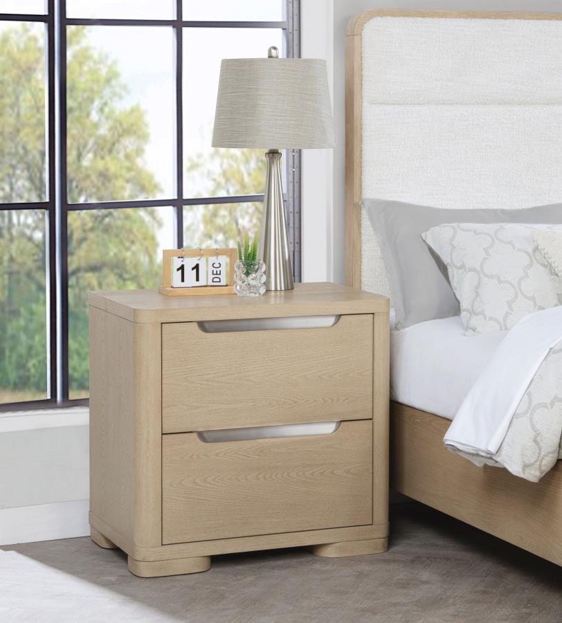Ladera 2-drawer Nightstand Bedside Table Light Elm view 2