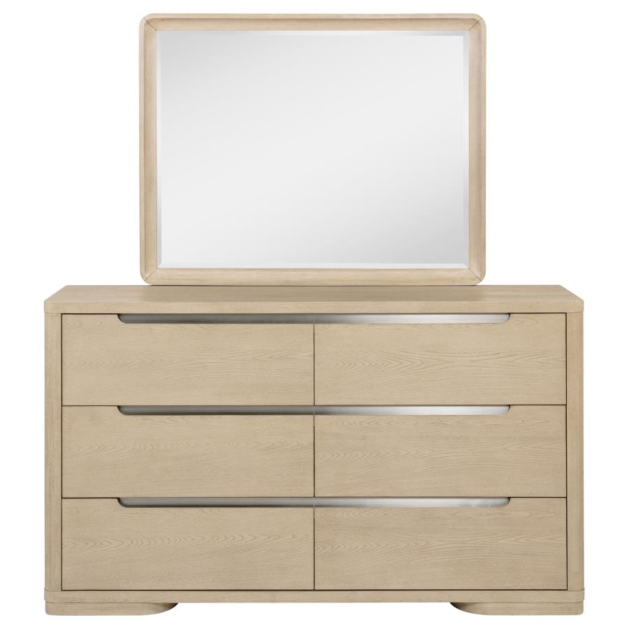 Ladera 6-drawer Bedroom Dresser and Mirror Light Elm view 3